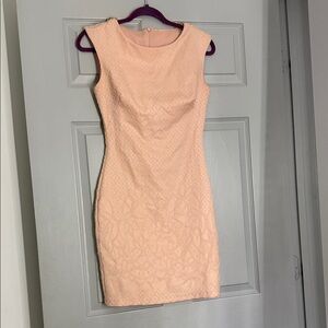 Elegant Peach Sleeveless Dress